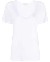 Agolde - V-neck Cotton-blend T-shirt - Lyst