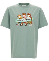 Maison Kitsuné - 'Surfing Foxes' T-Shirt - Lyst