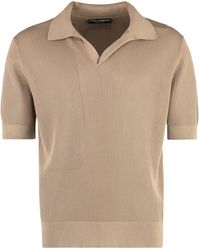 Dolce & Gabbana - Ribbed Knit Polo Shirt - Lyst
