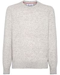 Brunello Cucinelli - Irregular Coloration Flecked Alpaca Sweater - Lyst
