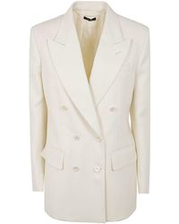 Tom Ford - Wool And Silk Blend Twill Double Breasted Jacket - Lyst