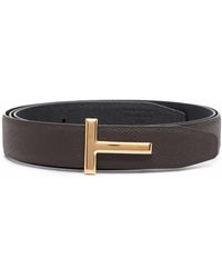 Tom Ford Logo-buckle Leather Belt - Brown
