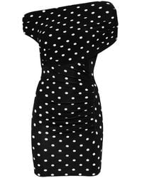 Self-Portrait - Polka Dot Knit Mini Dress - Lyst