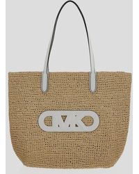 Michael Kors - Eliza Large Woven Straw Tote Bag - Lyst