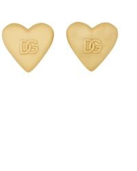 Dolce & Gabbana - Heart Earrings With Dg Logo - Lyst