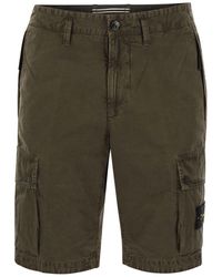 Stone Island - Slim-Fit Cargo Bermuda Shorts With Zip Pockets - Lyst
