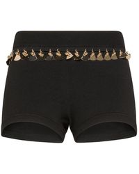 Rabanne - Cotton And Silk Shorts With Metal Inserts - Lyst