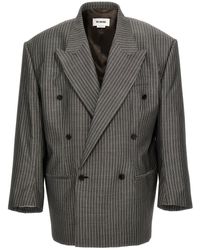 Hed Mayner - Pinstriped Double-Breasted Blazer - Lyst