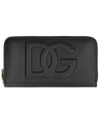 Dolce & Gabbana - Dg Logo Leather Zip-around Wallet - Lyst