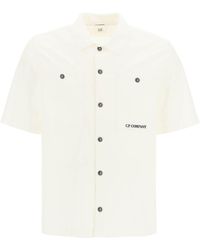 New Mens CP Company White Short Sleeved Shirt BNWT RRP £140 Vintage Summer 