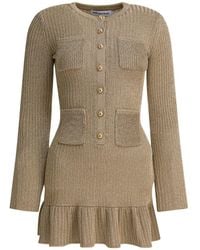 Self-Portrait - Short Lurex Knit Dress - Lyst