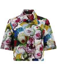 Dolce & Gabbana - Shirt With Nocturnal Flower Print - Lyst