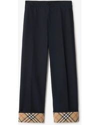 Burberry - Gabardine Trousers - Lyst