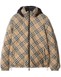 Burberry - Reversible Check Puffer Jacket Sand - Lyst