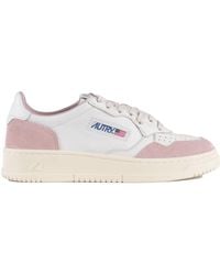 Autry - Medalist Low Leather And Suede And Powder Sneakers - Lyst