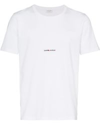 Saint Laurent - Logo Cotton T-Shirt - Lyst