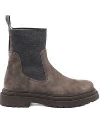 Brunello Cucinelli - Suede Chelsea Boots - Lyst