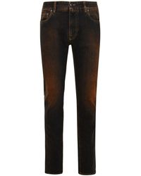 Etro Brick Red Used Cotton And Elastane Jeans - Black