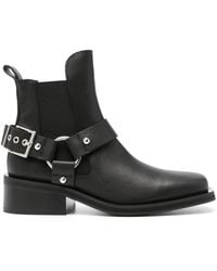 Ganni - Low Cut Chelsea Boot With Decorative Buckle - Lyst