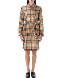 Burberry - Check Cotton Shirt Dress - Lyst
