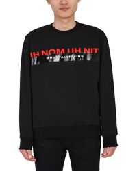 ih nom uh nit Cotton Logo Print Sweatshirt in Black for Men gym and workout clothes Sweatshirts Mens Clothing Activewear Save 6% 