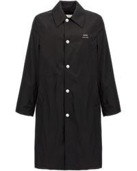 Ami Paris - Technical Twill Trench Coat - Lyst