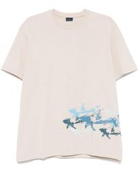 Paul & Shark - Cotton Jersey T-Shirt With Distressed Sharks Print - Lyst