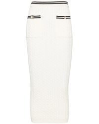 Alessandra Rich - Midi Skirt With Striped Edge - Lyst