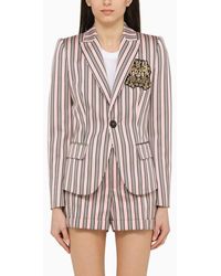 DSquared² - Striped Single Breasted Jacket - Lyst