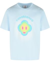 CASABLANCA - 'Airbrush Smiley' Light Cotton T-Shirt - Lyst