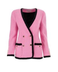 Alessandra Rich - Double-breasted Boucle Tweed Jacket - Lyst