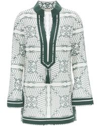 Tory Burch - Printed Cotton Tunic Dress - Lyst