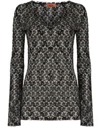 Missoni - Lace V-Neck Sweater - Lyst