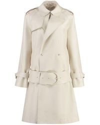 Burberry - Silk Blend Trench Coat - Lyst