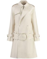Burberry - Silk Blend Trench Coat - Lyst