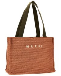 Marni - Logo Embroidery Large Shopping Bag - Lyst