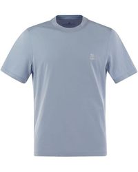 Brunello Cucinelli - Crew-neck Cotton Jersey T-shirt With Printed Logo - Lyst