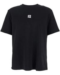 Balmain - Crewneck T-Shirt With Logo Print On The Front - Lyst