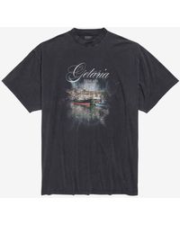 Balenciaga Getaria Tubular Oversized T-Shirt in Black for