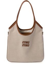 Miu Miu - Ivy Canvas Tote Bag - Lyst
