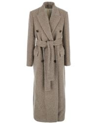 Golden Goose - Journey W's Double Breasted Coat With Detachable Belt Casentino Wool - Lyst