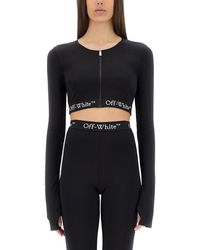 Off-White c/o Virgil Abloh - Cropped Top With Logoed Band - Lyst