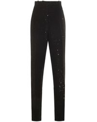 Tom Ford - Sequined Wool Blend Crepe Tailored Straight Pants - Lyst