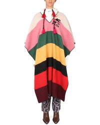 Etro Tasseled Wool-blend Jacquard Poncho Womens Clothing Jumpers and knitwear Ponchos and poncho dresses 