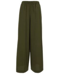 FEDERICA TOSI - Green Elastic High-waisted Pants In Stretch Cotton Woman - Lyst