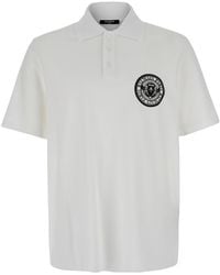 Balmain - Small Coin Cotton Polo Shirt - Lyst