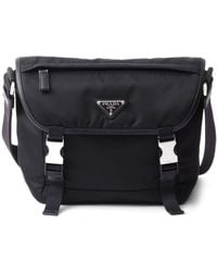 Prada - Re-Nylon And Saffiano Leather Shoulder Bag - Lyst