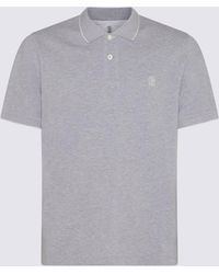 Brunello Cucinelli - Grey Cotton Polo Shirt - Lyst