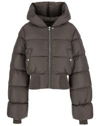 Rick Owens - Down Jacket With Crop Design And Fixed Hood - Lyst