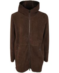 Giorgio Brato - Sheepskin Long Coat With Hood Clothing - Lyst